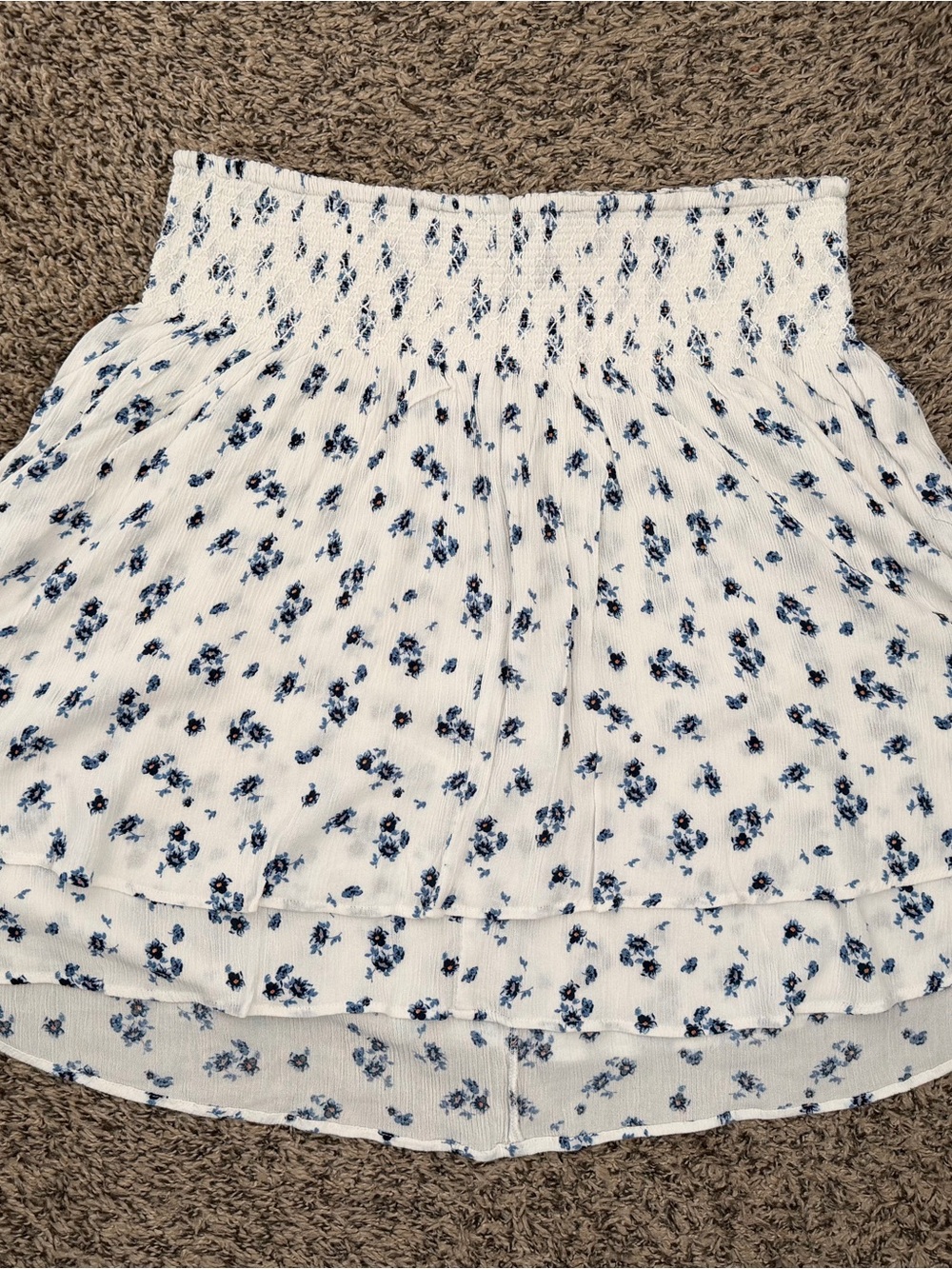 torrid White Mini Skirt with Blue Floral Print